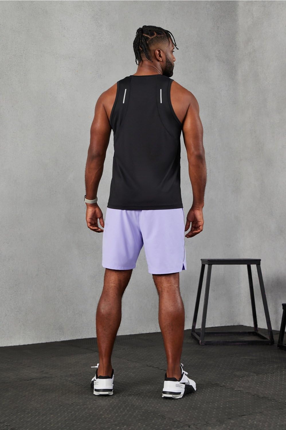 Fabletics Men's The 02 Tank, Performance Running, Jogging, Training, Ultra Lightweight, Reflective, Breathable, XS, Black