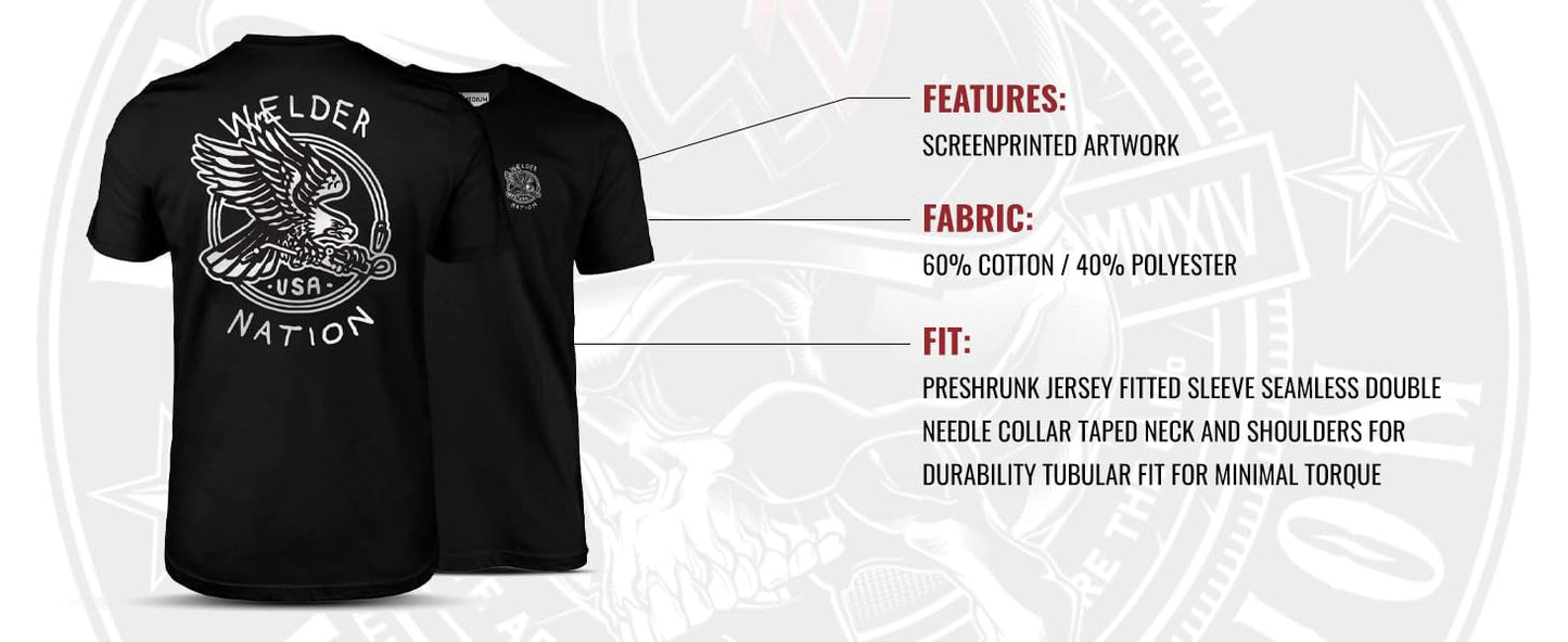 Welder Nation Marauder Men's T-Shirt, Preshrunk Cotton Blend, Durable, Comfortable, and Versatile for Work or Casual Wear, 5X-Large