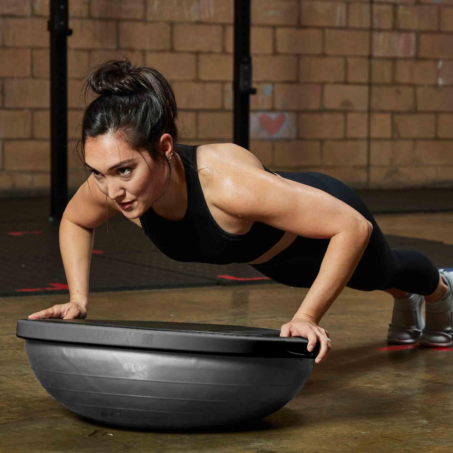 BOSU Home Gym The Original Balance Trainer with 25 Inch Diameter and Included Hand Pump for Workout Exercise Equipment, Silver