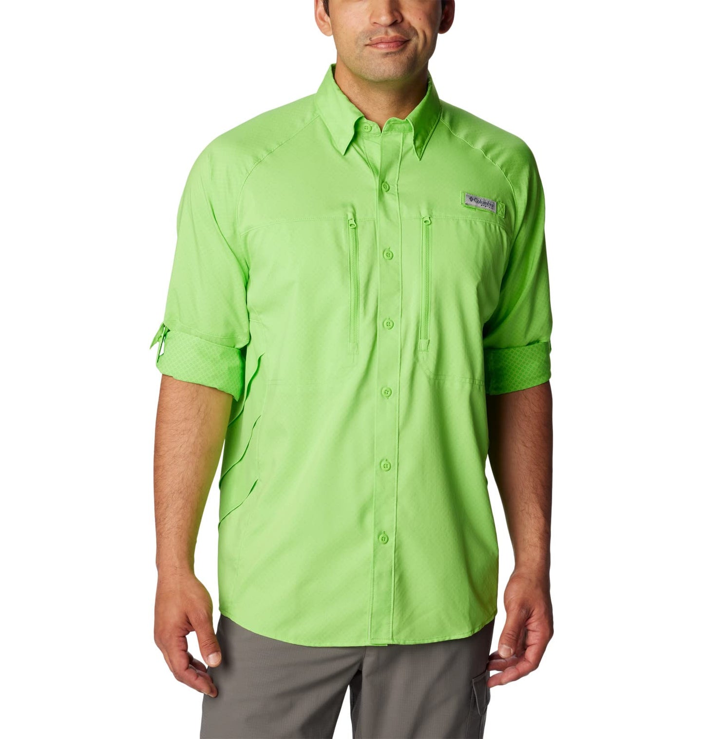 Columbia Men's Blood and Guts Zero Airgill Long Sleeve, Green Mamba, XX-Large