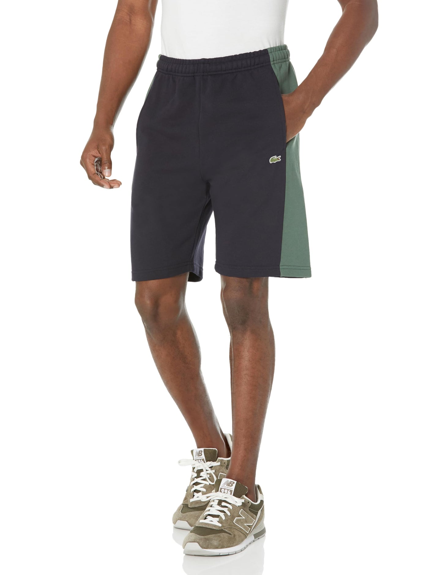 Lacoste Men's Colorblock Side Fleece Short, ABIMES/Sequoia, Large
