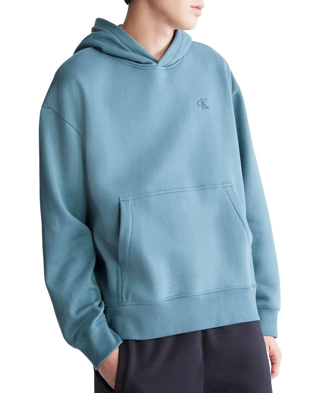 Calvin Klein Men's Relaxed Fit Monogram Logo Fleece Hoodie