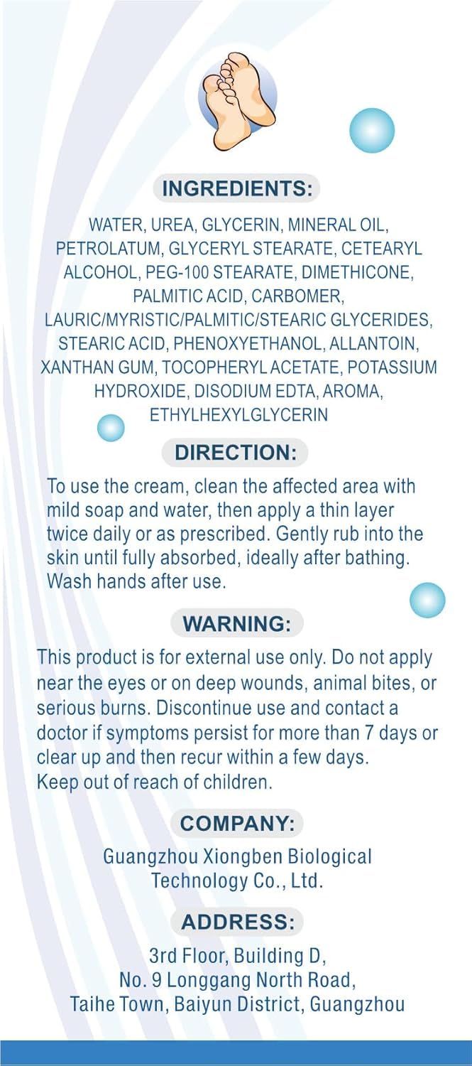 OUKEYA Urea Cream 40 Percent Tube 3 Oz, Urea Foot & Hand Cream for Dry Cracked, 40 per Urea Lotion for Feet Maximum Strength