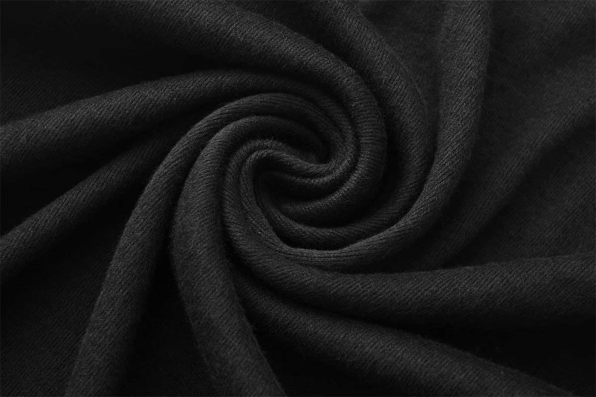 jonivey Mens Basic Turtleneck Long Sleeve Lightweight Soft Casual Knit Fitted Thermal T-Shirt Pullover Tops (03Black,M)