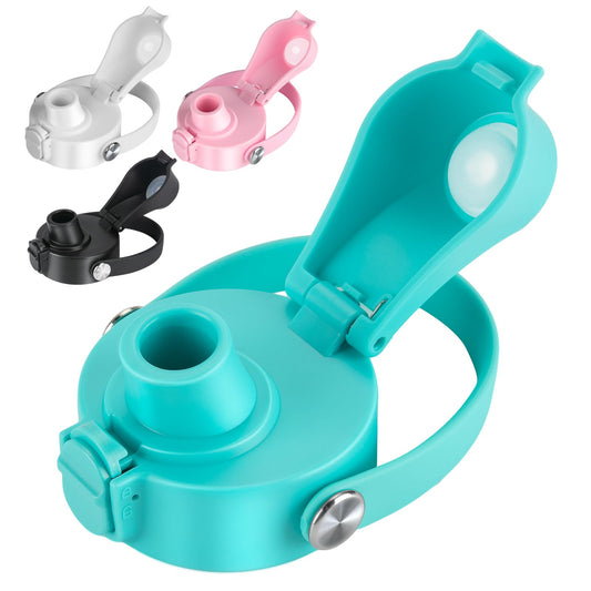 EIPOSAU Auto Flip Lid for Hydro Flask Wide Mouth, Great Spout Lid for Simple Modern, Fits for Iron Flask and Other Brands, Replacement Lid with Button Lock, Seafoam