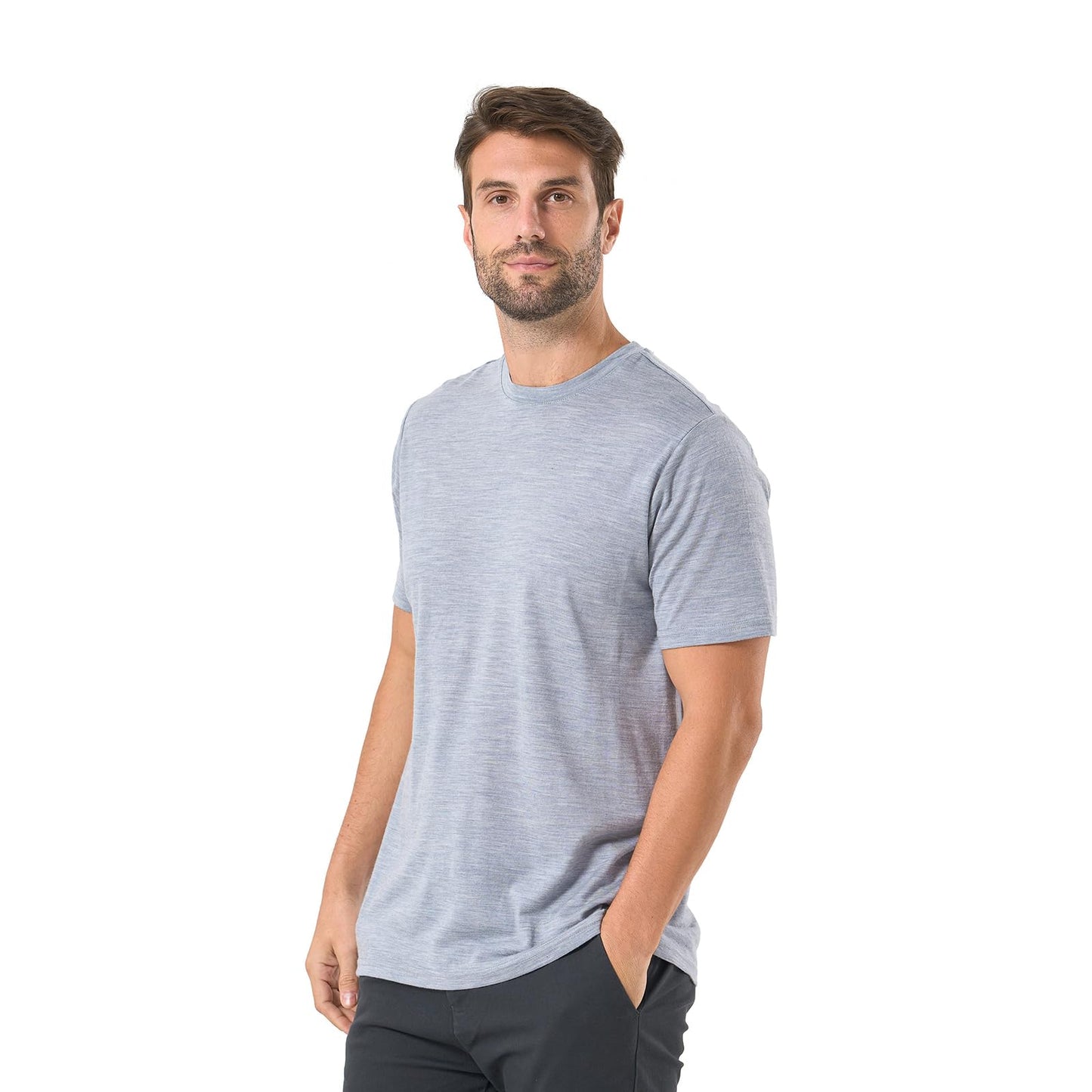 Merino Protect 100% Merino Wool T Shirts for Men Odor Resistance Base Layer Lightweight Hiking T-Shirt