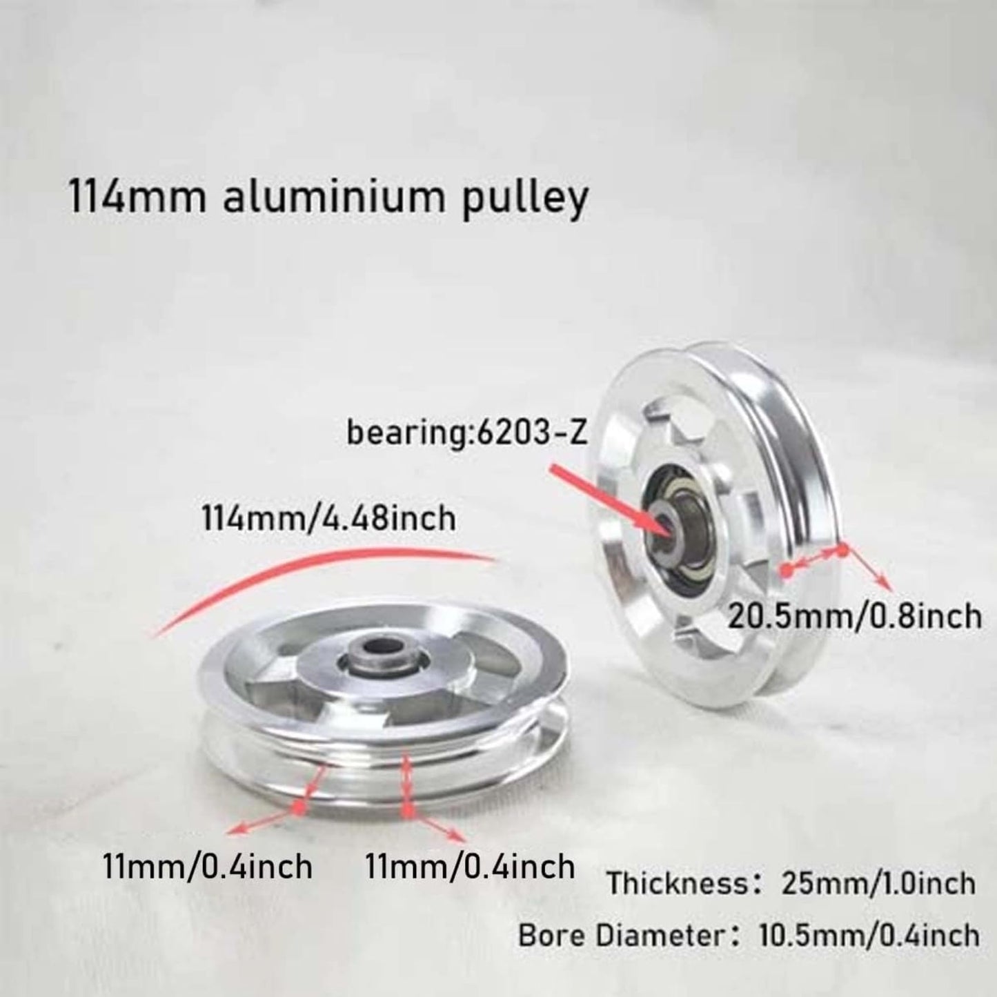 Gueiddi Aluminum GYM Pulley Wheel, Universal Aluminum Alloy Bearing Pulley Wheel for Cable Machine Gym Equipment Part Garage Door (Blue 88-90mm)