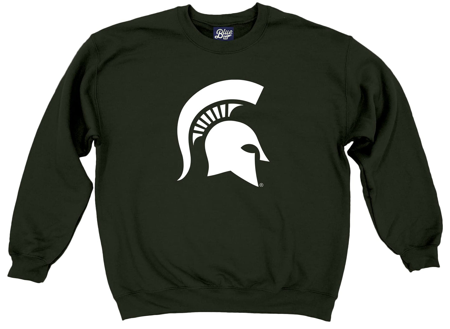 Blue 84 Men's Michigan State Spartans Crewneck Sweatshirt Team Color Icon, Forest, X-Large