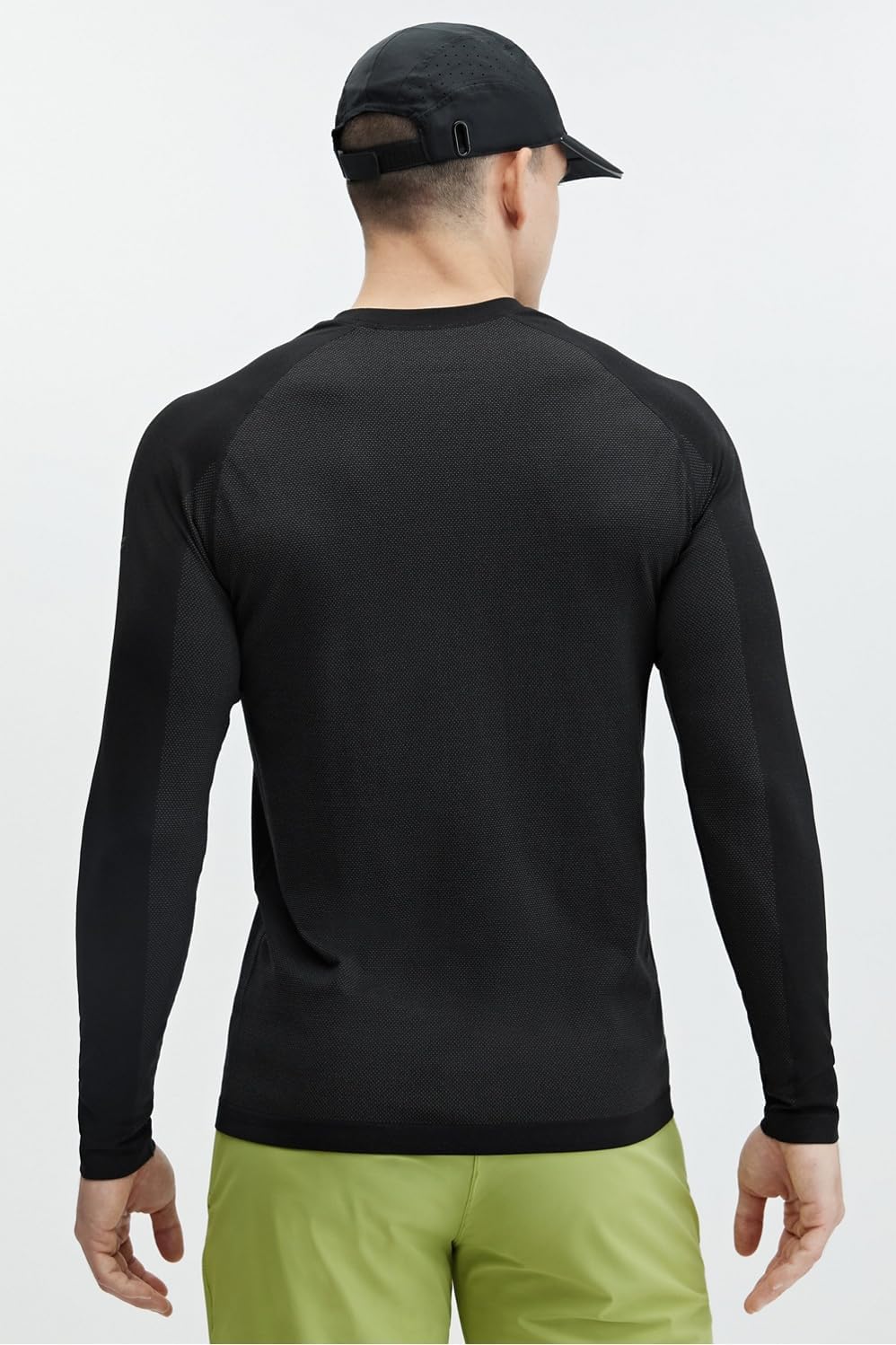 Fabletics Men's The Training Day Long Sleeve Tee, Performance, Running, Workout, Athletic, Active, Gym, Mens Seamless, XXL, Black