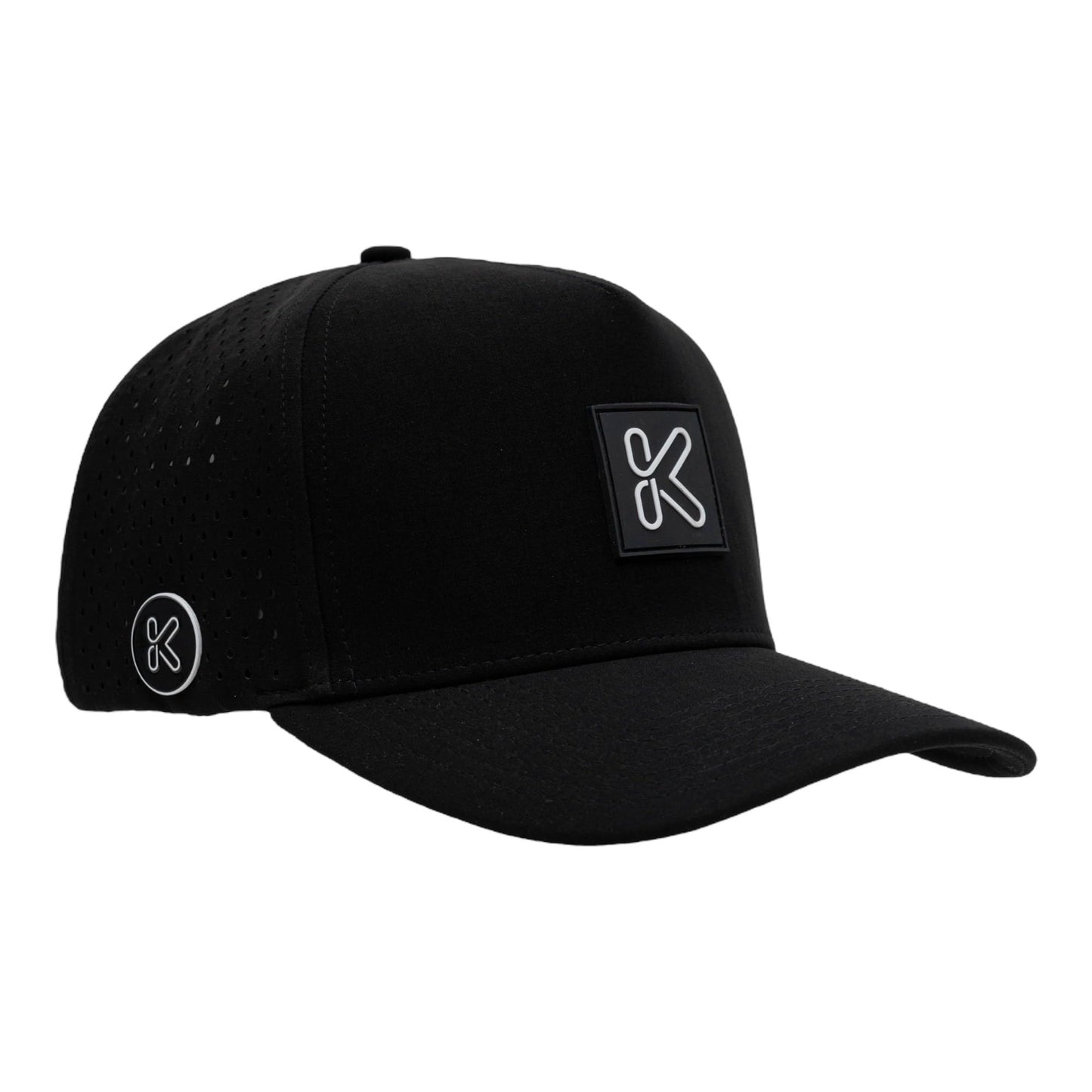 Klub Cap Black Snapback Baseball Hat with Tee Hole and Ball Marker - Mens Golf Hats, Baseball Cap for Hiking, Beach and Everyday Wear