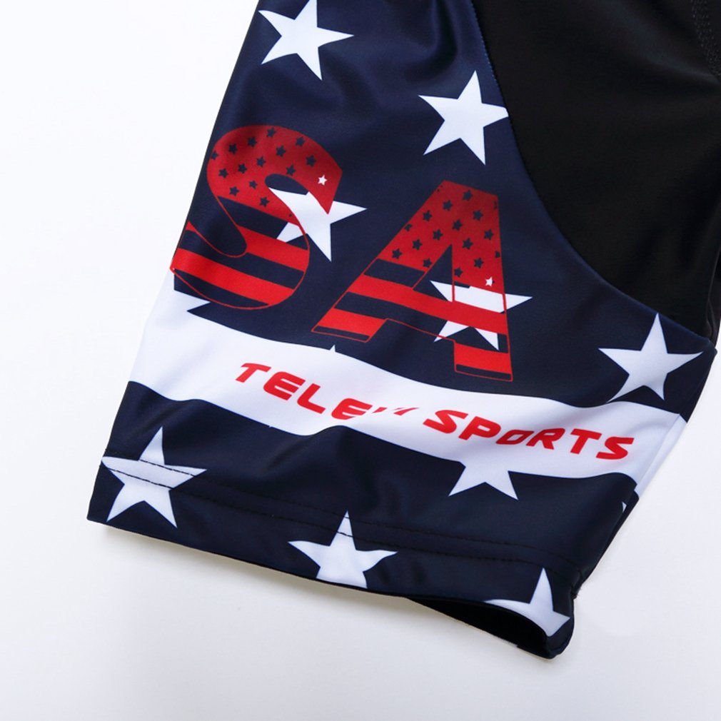 Shenshan Men's Summer USA Short Sleeve Cycling Jersey Set, Usa Blue-white, Tag XL(Chest 38.5-41"?