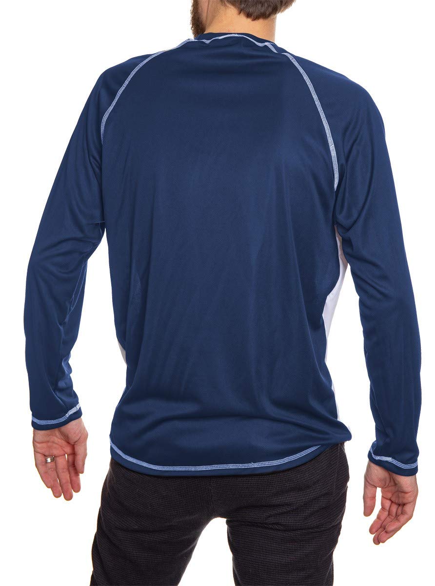 Calhoun Mens Officially Licensed NHL Striped Long Sleeve Rashguard (Medium, St. Louis Blues)