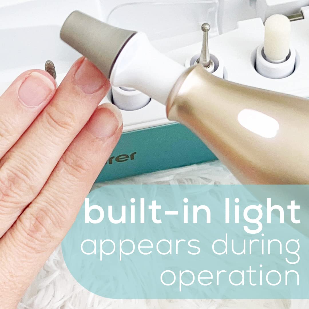 Beurer MP84 Professional Manicure & Pedicure Nail Drill Kit, 14-Piece Cordless Electric Nail File with 10 Attachments, LED Light, Adjustable Speed, Charging Storage Case