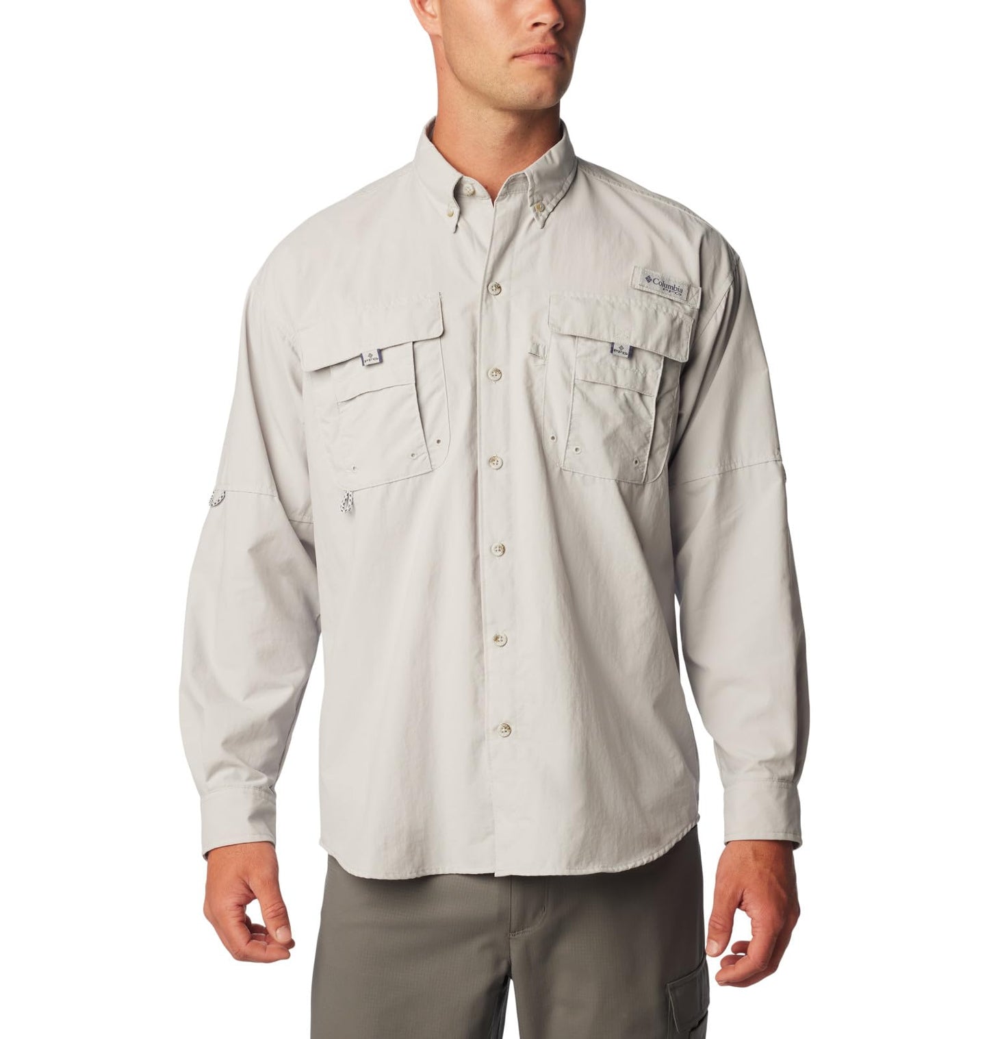 Columbia Men's Bahama II UPF 30 Long Sleeve PFG Fishing Shirt, Cool Grey, 6X