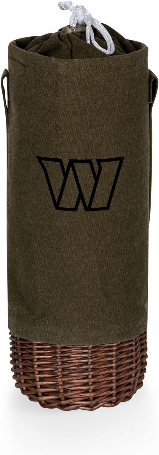PICNIC TIME NFL Unisex-Adult NFL Malbec Insulated Canvas and Willow Wine Bottle Basket