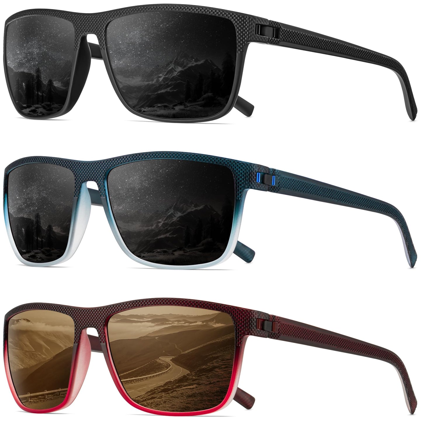 QALLY Polarized Sunglasses Men, Mens Sunglasses Polarized UV protection Lightweight Sun Glasses for Driving Fishing Golf