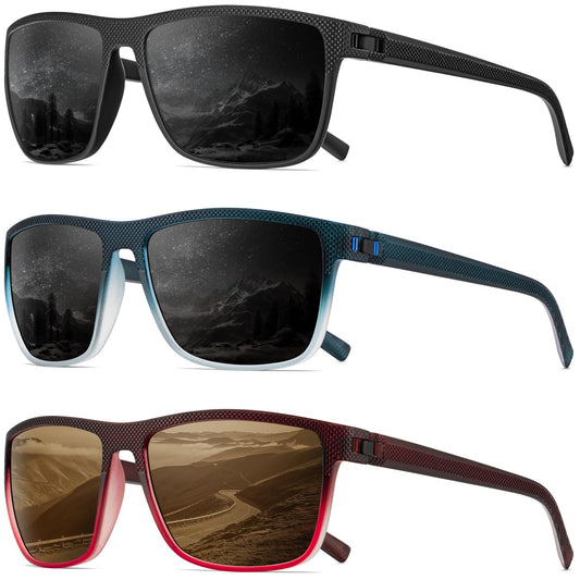 QALLY Polarized Sunglasses Men, Mens Sunglasses Polarized UV protection Lightweight Sun Glasses for Driving Fishing Golf