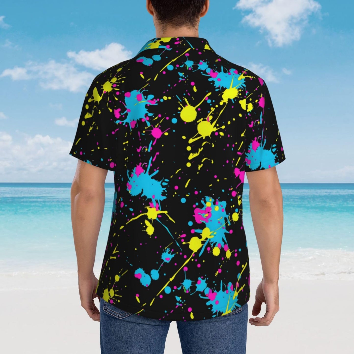 6 Neon Shirts For Men,80s outfit for men,rave outfits for men,festival outfits for men,rave outfits for men,Neon Party Outfits,Funny Hawaiian Shirts For Men Beach Outfits Sets With Bucket Hat 6-XL