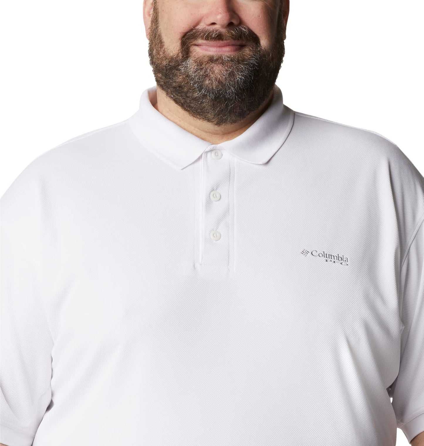 Columbia Men's Perfect Cast Polo Shirt, White, 1X Big
