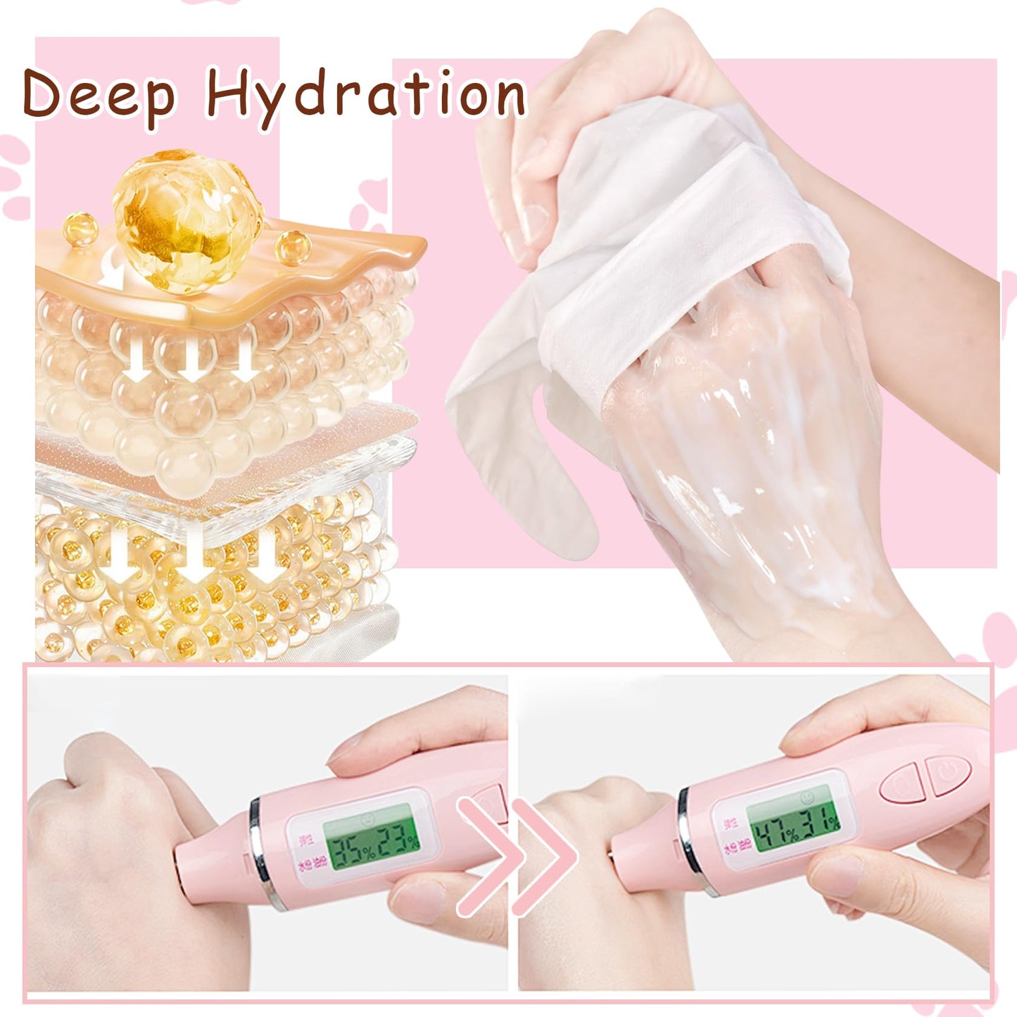 DWDiWen Hand Masks, 6 Pairs Hydrating Exfoliating Hand Peeling Mask, Smooth Hand Masks Moisturizing Gloves Overnight for Dry, Rough, Cracked Hands, Hand Skin Moisturizer Glove for Women Men（D