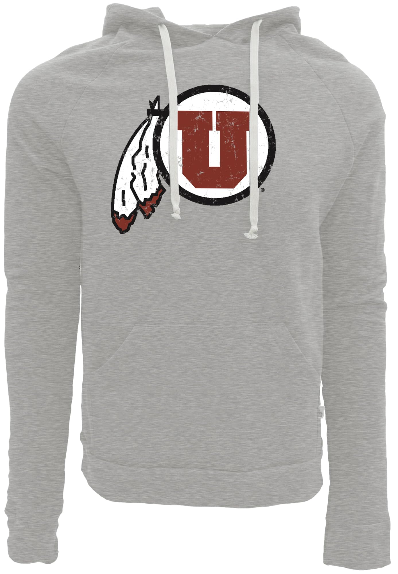 Blue 84 Men's Utah Utes Tri-Blend Hoodie Vintage Icon Heather Grey, Grey, XX-Large