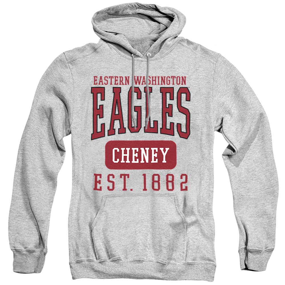 Eastern Washington University Official Founded Date Unisex Adult Pull-Over Hoodie, Athletic Heather, Large