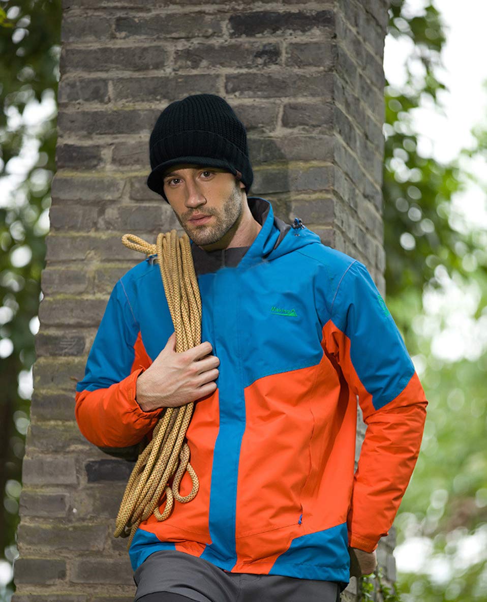 Home Prefer Men's Winter Hat Warm Wool Acrylic Fleece Knit Beanie Cap Outdoor Newsboy Beanie Hat for Men Black