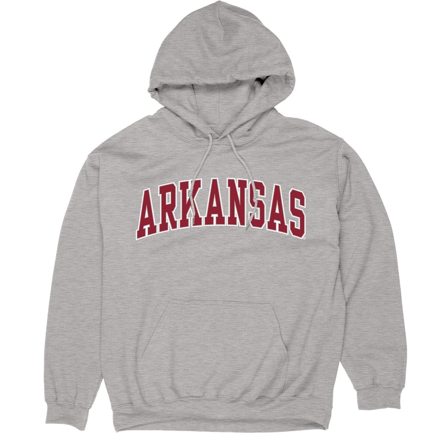 Blue 84 Men's Arkansas Razorbacks Arching Team Name Dark Heather Hoodie, Arkansas Razorbacks Dark Heather, Large