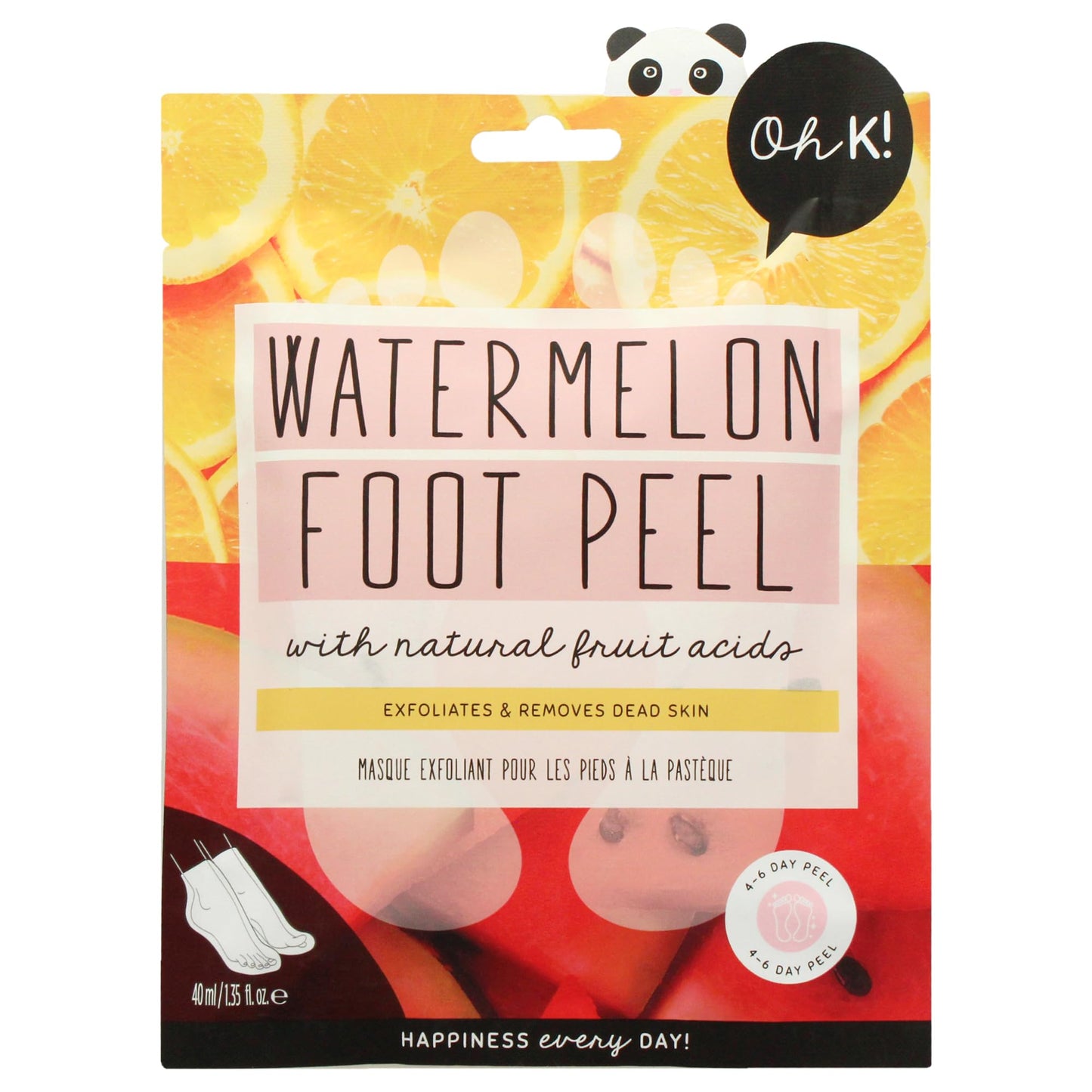 Oh K! Foot Peel Mask - Watermelon for Unisex - 1 Pair Mask