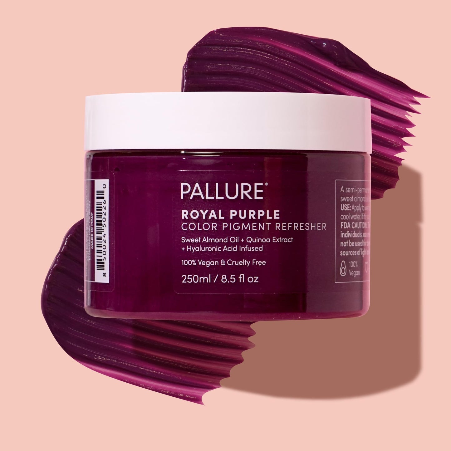 Pallure Color Pigment Refresher Mask, Semi Permanent Hair Color Depositing Conditioner, 8.5 Oz Royal Purple