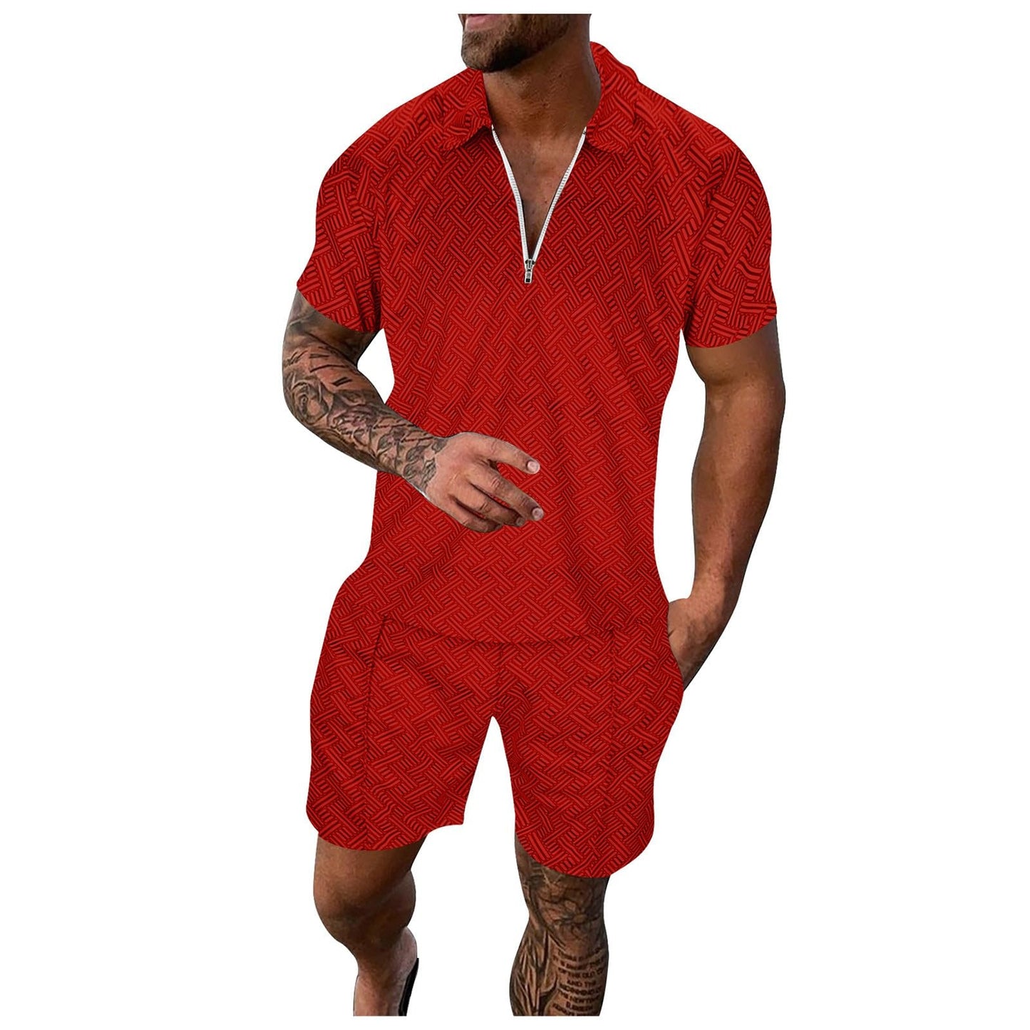 YWASYA sales today clearance,lightning deals of today prime,Two Piece Outfits Set for Men Short Sleeve Polo Shirts and Shorts Set Men's Short Set Outfit 2 Piece Summer Tracksuits