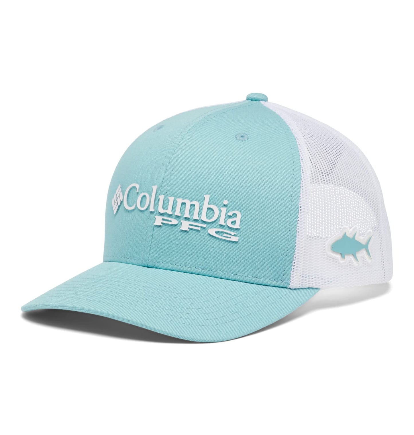 Columbia Unisex PFG Logo Mesh Snap Back - Low, Sea Wave/White, One Size