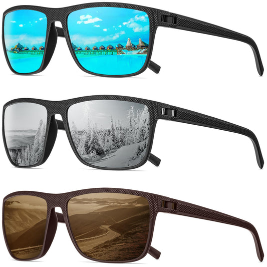 QALLY Polarized Sunglasses Men, Mens Sunglasses Polarized UV protection Lightweight Sun Glasses for Driving Fishing Golf