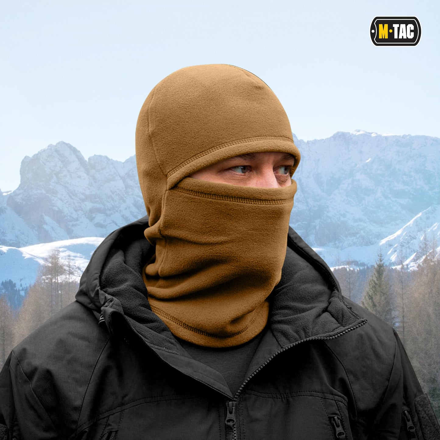 M-Tac Elite Winter Fleece Balaclava - Coldweather Mask Thermal for Winter - Men Tactical Military Style (Coyote Brown)
