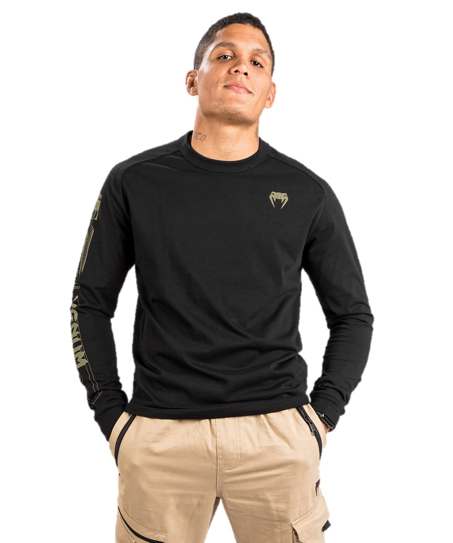 Venum Men's Standard Fangs T-Shirt-Long Sleeves, Black, XX-Large