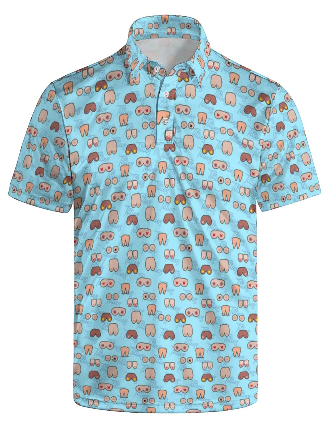 MSCPZH Golf Shirts for Men Fun Golf Polo Shirts for Men Short Sleeve Polo Shirts Golf Mens Polo