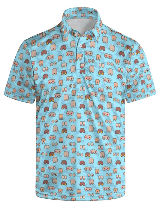 MSCPZH Golf Shirts for Men Fun Golf Polo Shirts for Men Short Sleeve Polo Shirts Golf Mens Polo