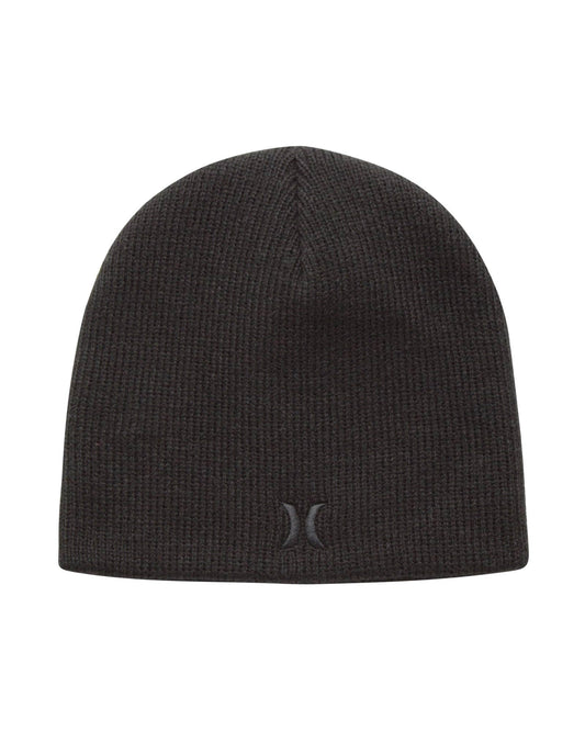 Hurley Men's Winter Hat - Icon Staple Heavyweight Beanie - Skull Caps for Men, Size One Size, Black/(Black)