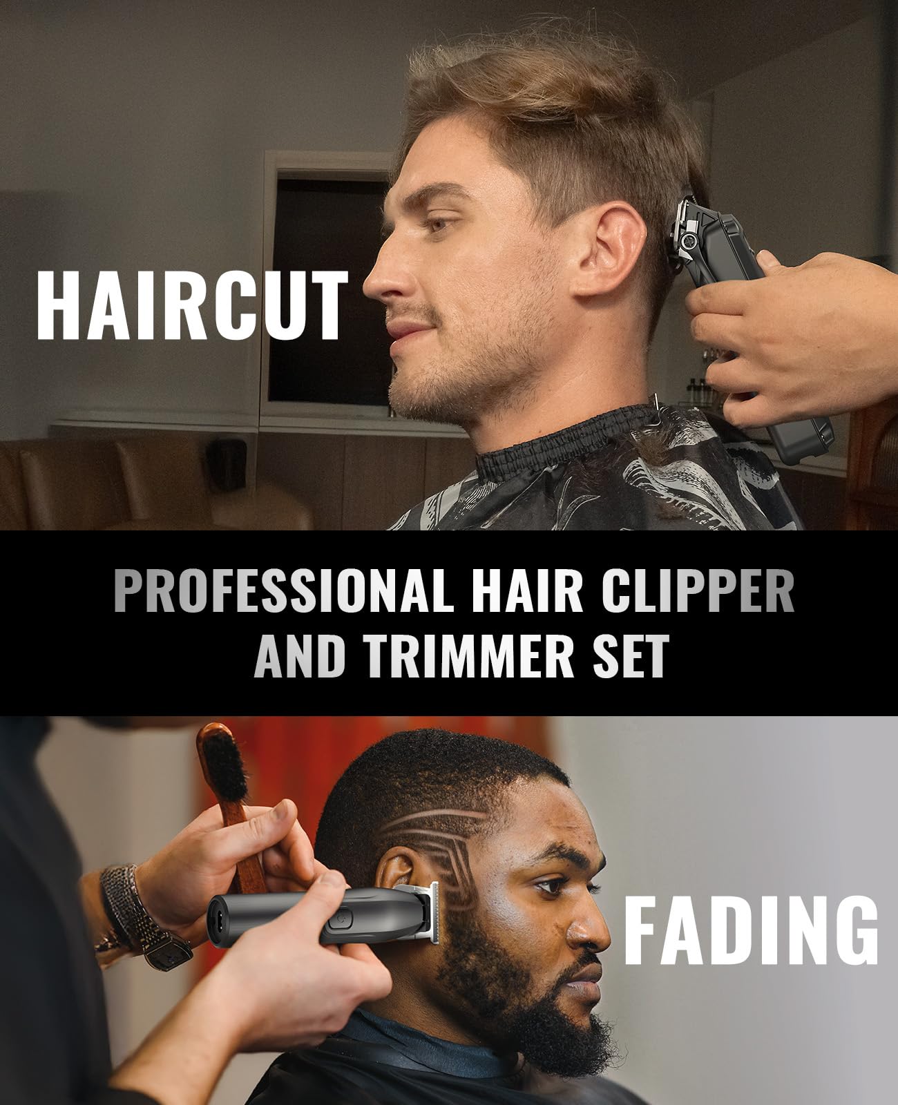 Jack & Rose Clippers and Trimmers Set, Cordless Hair Clippers for Men, Barber Clippers Set