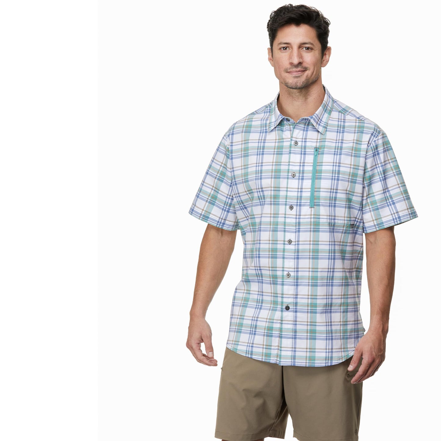 LizardHead Men's Glissade Short Sleeve Button Down Shirt - Quick Dry, Moisture Wicking, UPF 40+, Outdoor, Beach