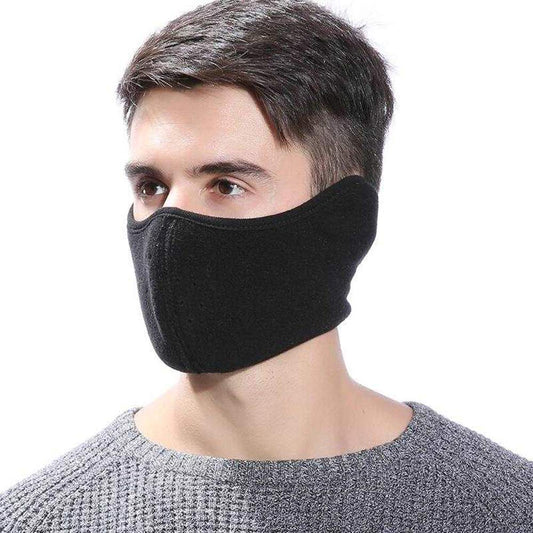 TecHong Mens Winter Warm Windproof Mask - Thick Dustproof Breathable Mouth Cover Black
