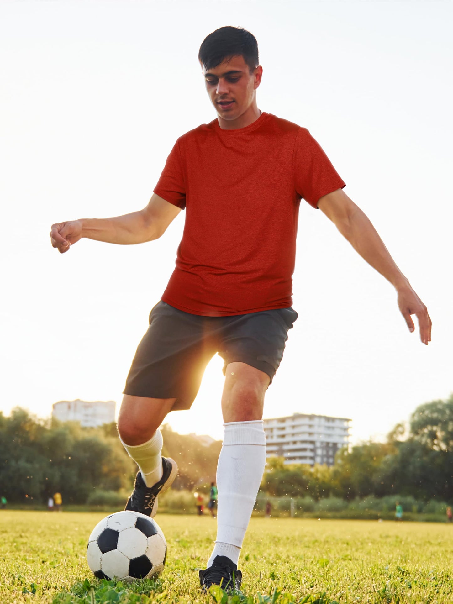 URATOT Men's Workout Shirts Short Sleeve Dry Fit Crew Neck Athletic T-Shirts Running Gym Active Lightweight Tee Top