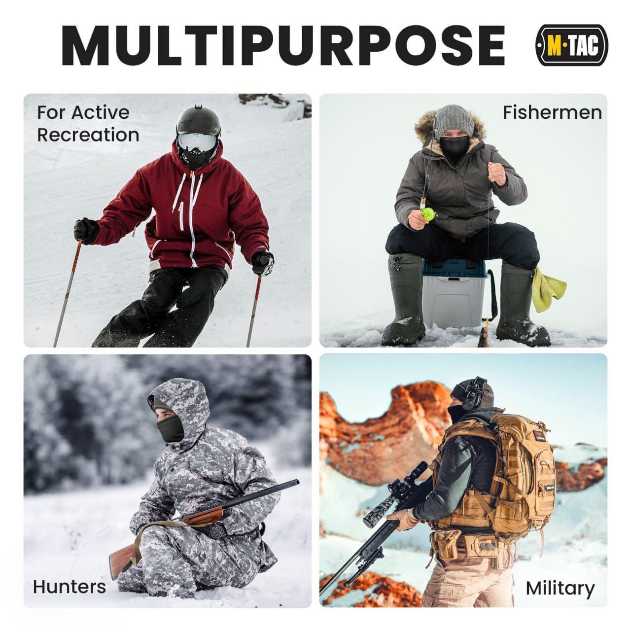 M-Tac Elite Winter Fleece Balaclava - Coldweather Mask Thermal for Winter - Men Tactical Military Style (Coyote Brown)