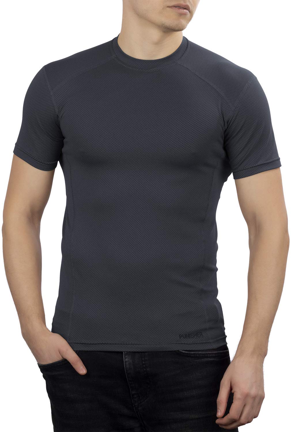 281Z Mens Military Moisture Wicking Base Layer T-Shirt - Tactical Training Army Professional - Polartec Delta - Odor Resist - Cool Touch (Graphite, Large)