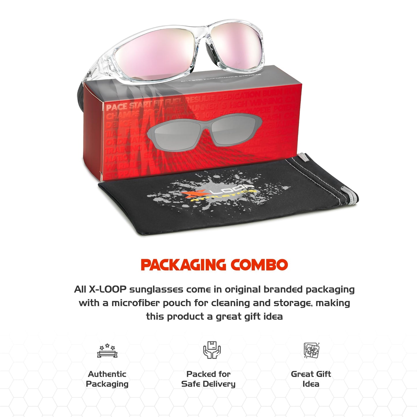 X LOOP Polarized Sports Sunglasses for Men - Wrap Around UV400 Baseball Running Cycling Driving Fishing Golf Glasses