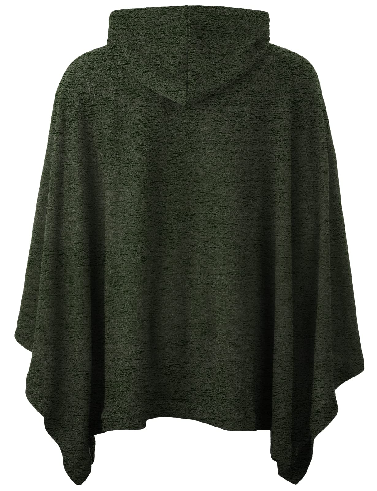 Ohoo Men's Hooded Poncho Cape Cloak Fashion Hoodie Pullover with Pockets / DCF702-KHAKI-2XL