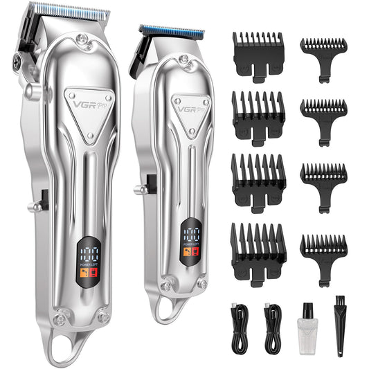 Vgrpro Hair Clippers for Men Professional, Cordless Clipper and Trimmer Set, Clippers for Hair Cutting Kit with Long Battery Life, Electric Hair Trimmer for Family Barber Kids Use