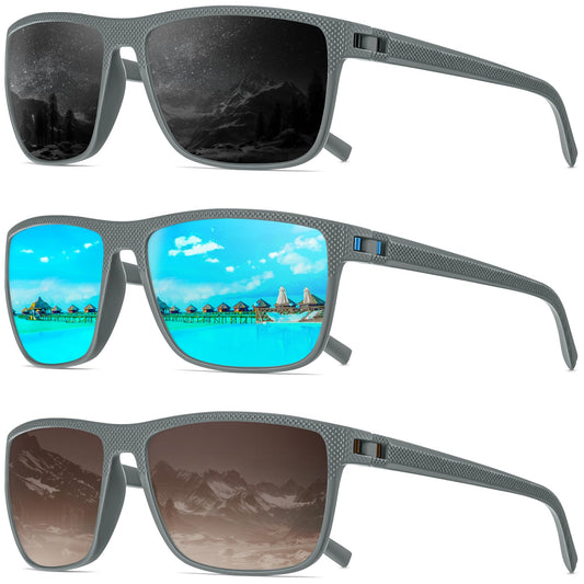 QALLY Polarized Sunglasses Men, Mens Sunglasses Polarized UV protection Lightweight Sun Glasses for Driving Fishing Golf