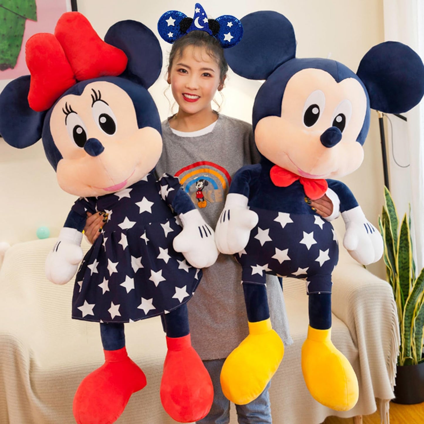 MADO Mouse Ear Headband for Women adults kids, Blue Mic - One Size, Hair Accessory, Party Accessory, Headband with Mouse Ears, Unisex, Perfect for Halloween, Carnival, Christmas, Birthday