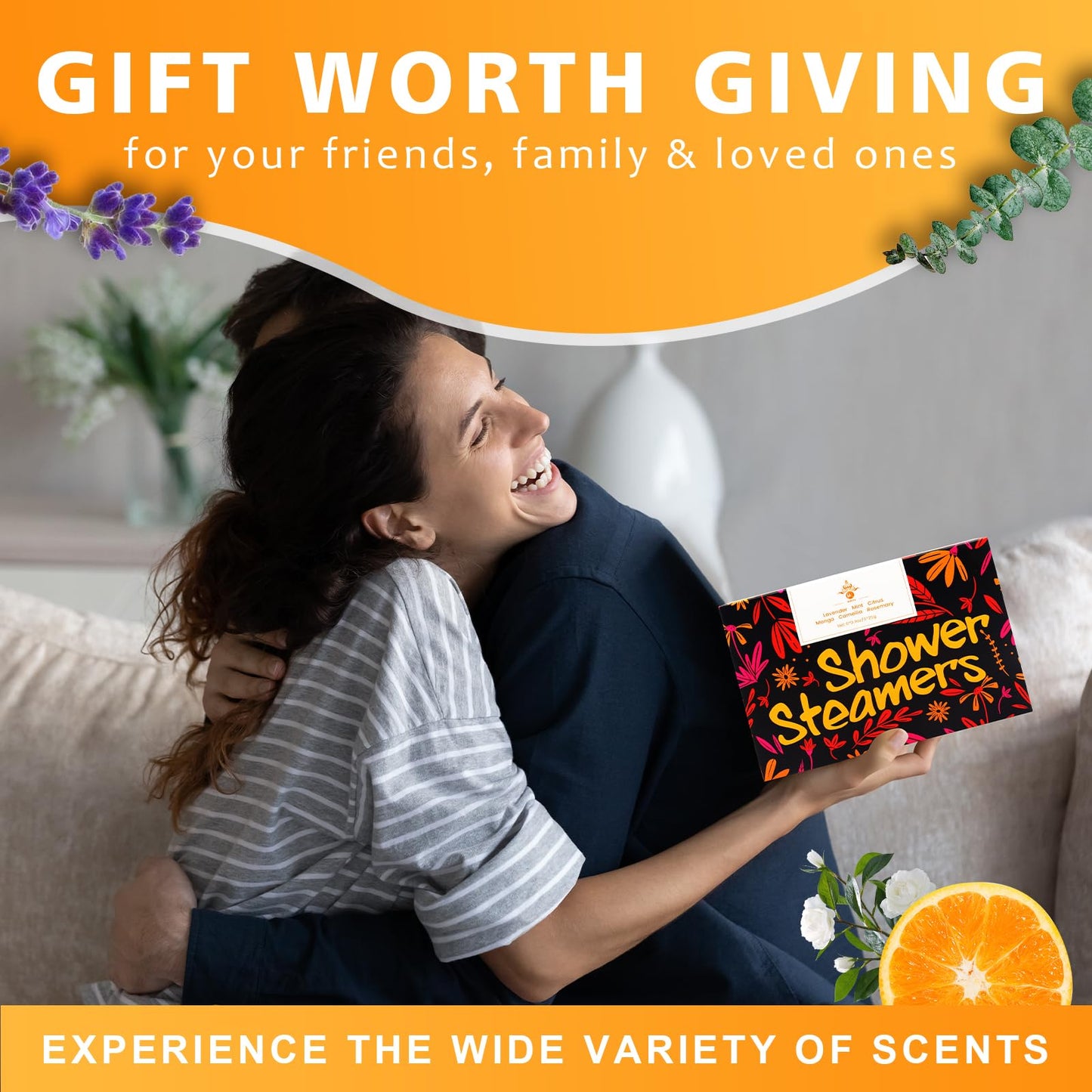 MR MIRYE Shower Steamers Aromatherapy, 6 Pack Shower Steamers Birthday Gifts for Women, Lavender, Mint, Citrus, Mango, Camellia, Rosemary, Aromatherapy Shower Steamer & Shower Bombs